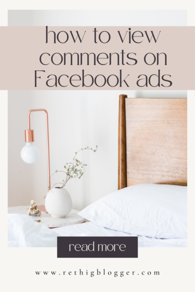 how to view comments on Facebook ads